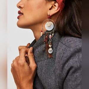 Free People Coco Bongo Dangles/ Goldtone, Tan